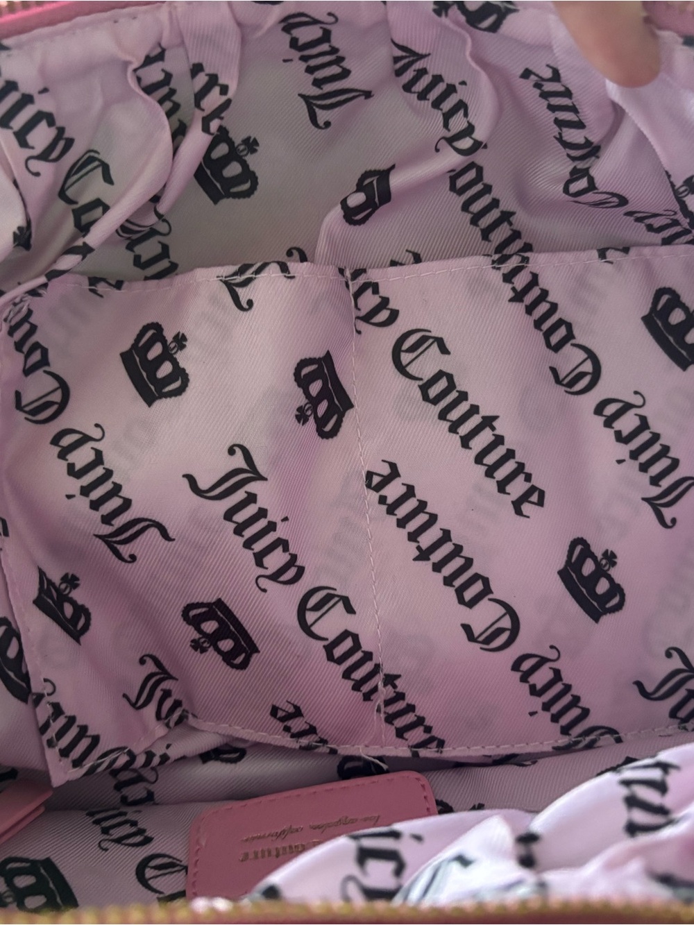 Juicy Couture NWOT Green Quilted bowler bag purse with Pink and gold Accents - Picture 5 of 6